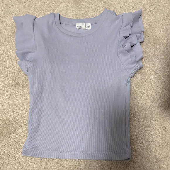 Hello franki by Francesca's- NWOT Short Sleeve Ruffle Top - S- 7/8 - Picture 1 of 5